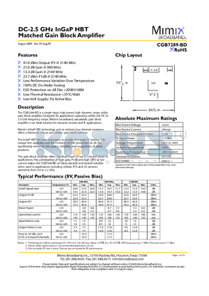 CGB7289-BD datasheet - DC-2.5 GHz InGaP HBT