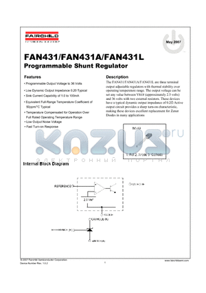 FAN431A datasheet - Programmable Shunt Regulator