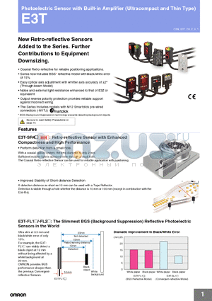 E3T-SR432M4 datasheet - Photoelectric Sensor with Built-in Amplifier (Ultracompact and Thin Type)