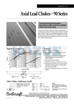 90-01 datasheet - Axial Lead Chokes