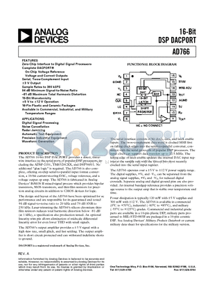 AD766AN datasheet - 16-Bit DSP DACPORT