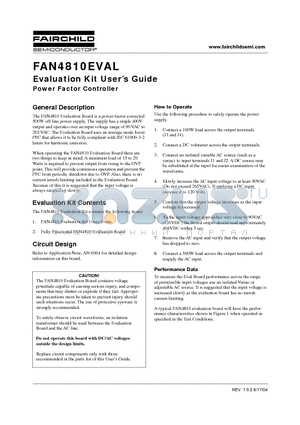 FAN4810EVAL datasheet - Power Factor Controller