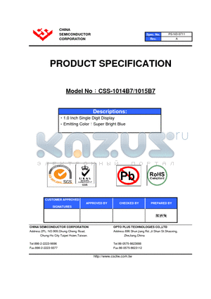 CSS-1014B7 datasheet - 1.0 Inch Single Digit Display