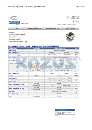 350-6.144M-5EN-TNC datasheet - Metal Dip Half Size Programmable XO