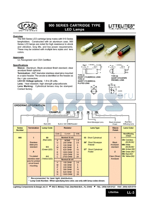 900160G061CN datasheet - CARTRIDGE TYPE LED LAMPS