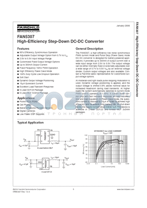 FAN5307MPX datasheet - High-Efficiency Step-Down DC-DC Converter
