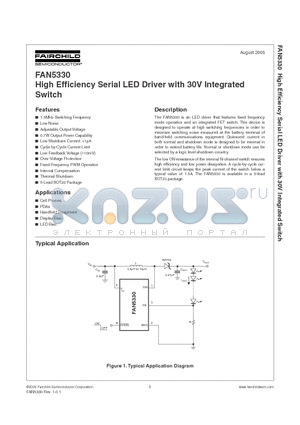 FAN5330 datasheet - High Efficiency Serial LED Driver with 30V Integrated Switch