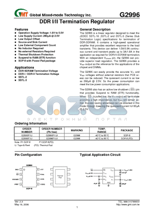 G2996P1U datasheet - DDR I/II Termination Regulator