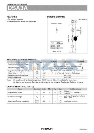 DSA3A2 datasheet - GENERAL-USE RECTIFIER DIODE