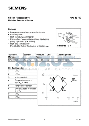 KPY32-RK datasheet - Silicon Piezoresistive Relative Pressure Sensor