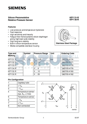 KPY51R datasheet - Silicon Piezoresistive Relative Pressure Sensor