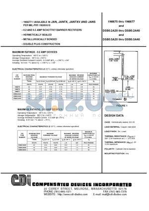 DSB02A30 datasheet - 0.2 AND 0.5 AMP SCHOTTKY BARRIER RECTIFIERS