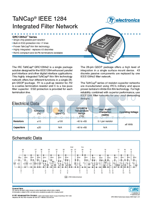 GUS-QRC1284X2-1-KM datasheet - TaNCap IEEE 1284 Integrated Filter Network