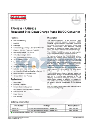 FAN5632 datasheet - Regulated Step-Down Charge Pump DC/DC Converter