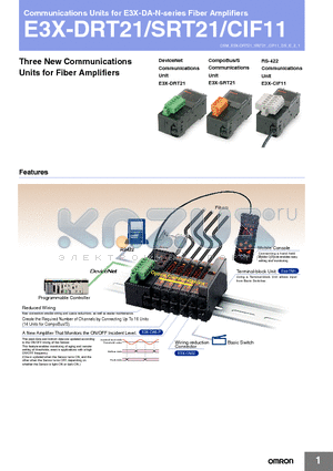 E3X-SRT21 datasheet - Communications Units for E3X-DA-N-series Fiber Amplifiers