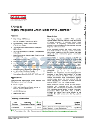 FAN6747LMY datasheet - Highly Integrated Green-Mode PWM Controller