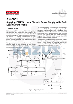 FAN6861 datasheet - a Flyback Power Supply with Peak Load Current Profile