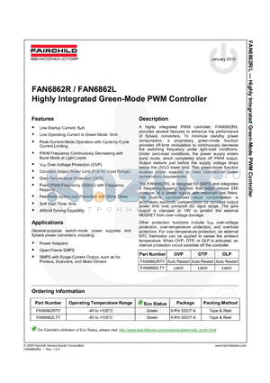 FAN6862LTY datasheet - Highly Integrated Green-Mode PWM Controller