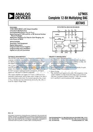 AD7845 datasheet - LC2MOS Complete 12-Bit Multiplying DAC