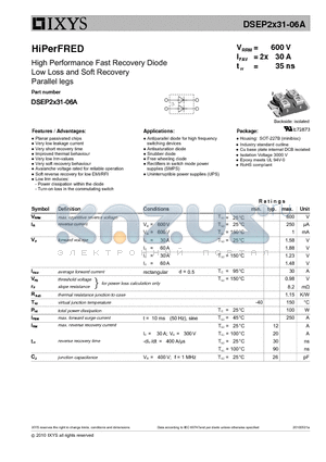 DSEP2X31-06B datasheet - HiPerFRED