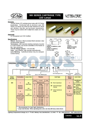 900A60Y031GN datasheet - CARTRIDGE TYPE LED LAMPS