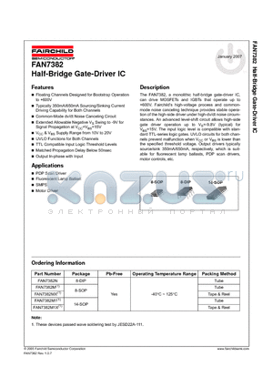 FAN7382M1X datasheet - Half-Bridge Gate Driver