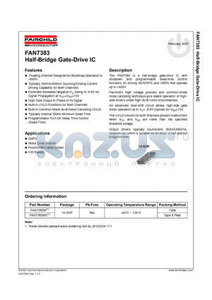 FAN7383M datasheet - Half-Bridge Gate-Drive IC