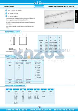 DSF0603X104JN datasheet - SURFACE MOUNT CERAMIC SURFACE MOUNT MULTI - LAYER DS