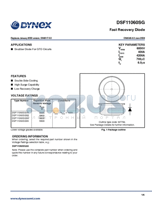 DSF11060SG55 datasheet - Fast Recovery Diode