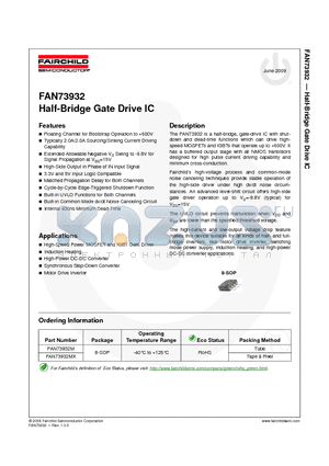 FAN73932M datasheet - Half-Bridge Gate Drive IC