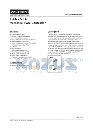 FAN7554 datasheet - Versatile PWM Controller