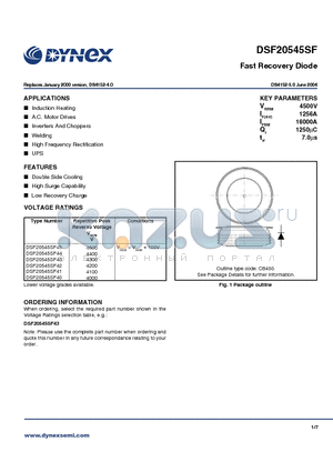 DSF20545SF41 datasheet - Fast Recovery Diode