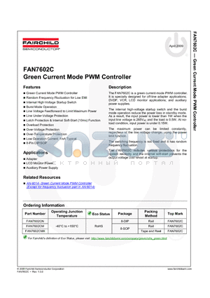 FAN7602C datasheet - Green Current Mode PWM Controller