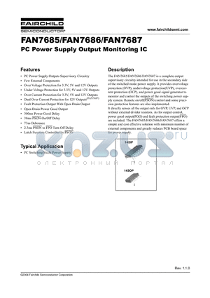 FAN7687AMX datasheet - PC Power Supply Output Monitoring IC