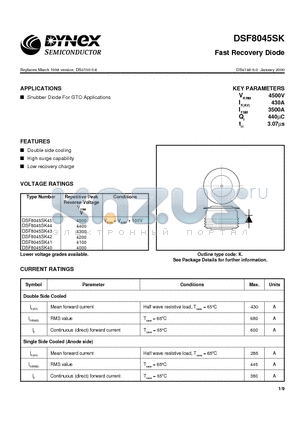 DSF8045SK42 datasheet - Fast Recovery Diode