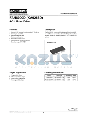 FAN8000D datasheet - 4-CH Motor Driver