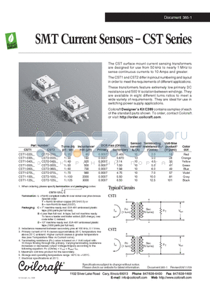 CST1-020L datasheet - SMT Current Sensors