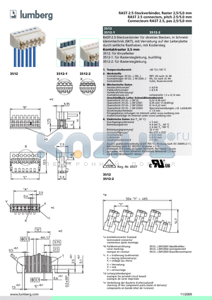 351208 datasheet - RAST-2.5-Steckverbinder, Raster 2,5/5,0 mm