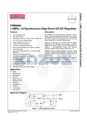 FAN8060EMPX datasheet - 1.2MHz, 1A Synchronous Step-Down DC/DC Regulator
