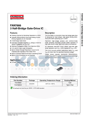 FAN7888M datasheet - 3 Half-Bridge Gate-Drive IC