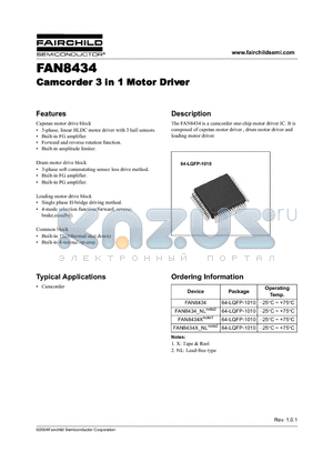 FAN8434X_NL datasheet - Camcorder 3 in 1 Motor Driver