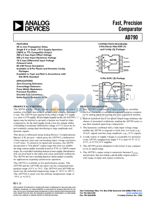 AD790_02 datasheet - Fast, Precision Comparator