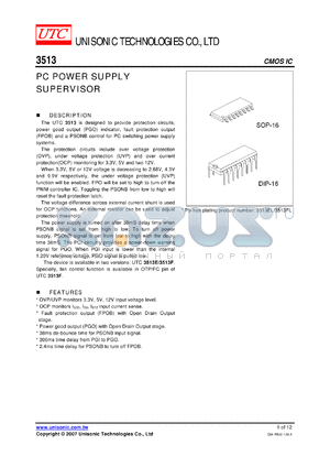 3513EL-S16-R datasheet - PC POWER SUPPLY SUPERVISOR