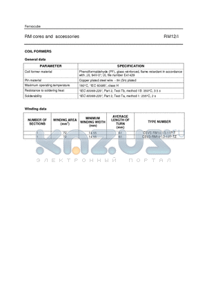 CSVS-RM10-1S-11P-T datasheet - RM cores and accessories
