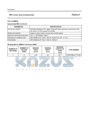 CSVS-RM4I-1S-8PL datasheet - RM cores and accessories