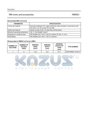 CSVS-RM6S-1S-8P-B datasheet - RM cores and accessories