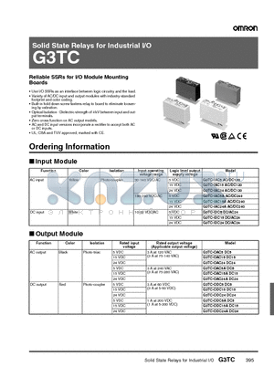 G3TC-ODC15A datasheet - Solid State Relays for Industrial I/O