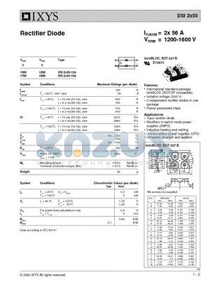 DSI2X55-12A datasheet - Rectifier Diode
