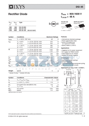 DSI45 datasheet - Rectifier Diode