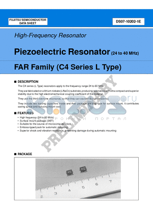FAR-C4CL-24000-K12-R datasheet - Piezoelectric Resonator (24 to 40 MHz)